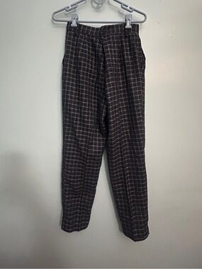 Benellon Black Windowpane Dress Pants Mens Tailored Slim Straight Size M